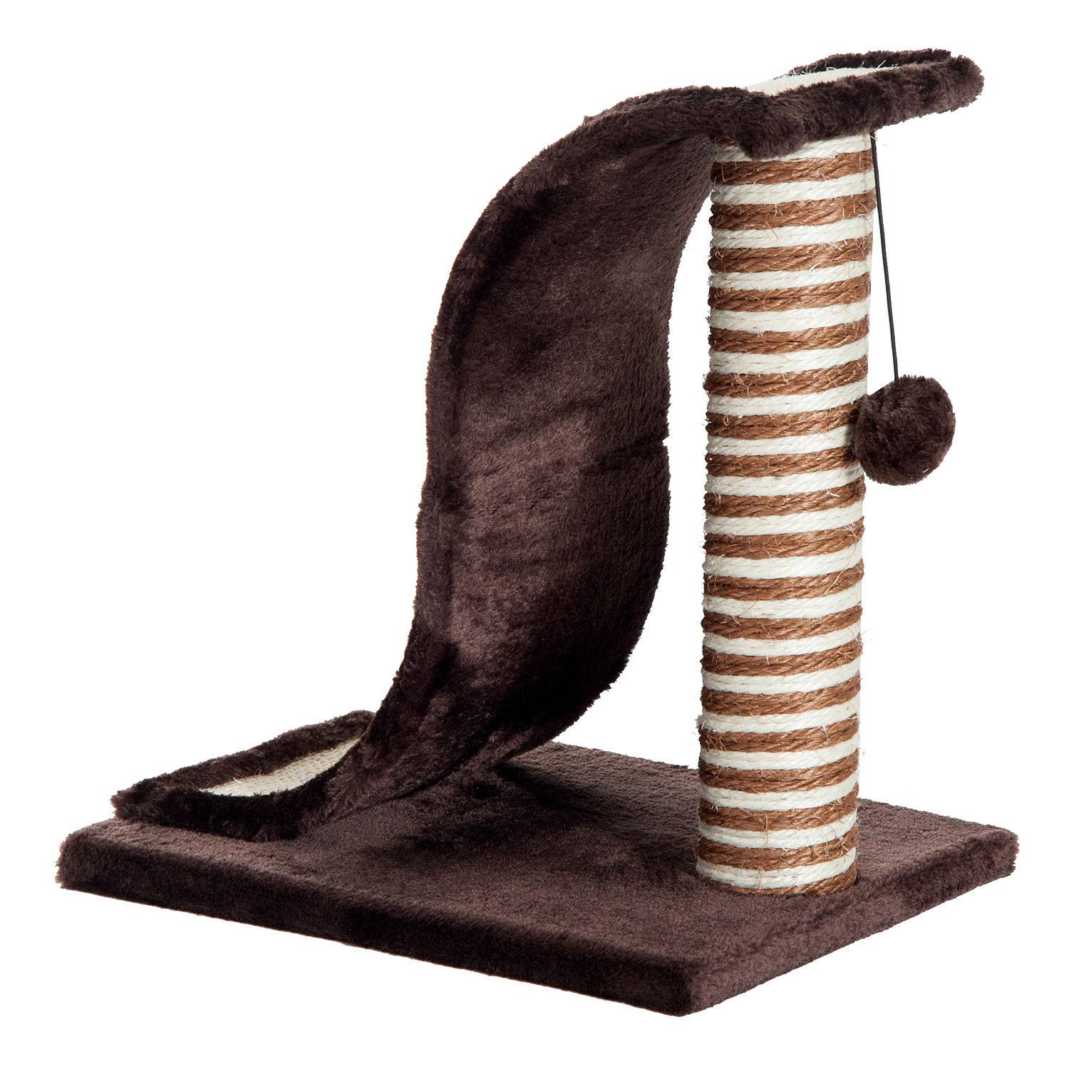 Griffoir pour Chat Petit Format en Sisal avec Rampe et Balle Marron 35x30cm - ComfortXL Outdoor Living - Image 10