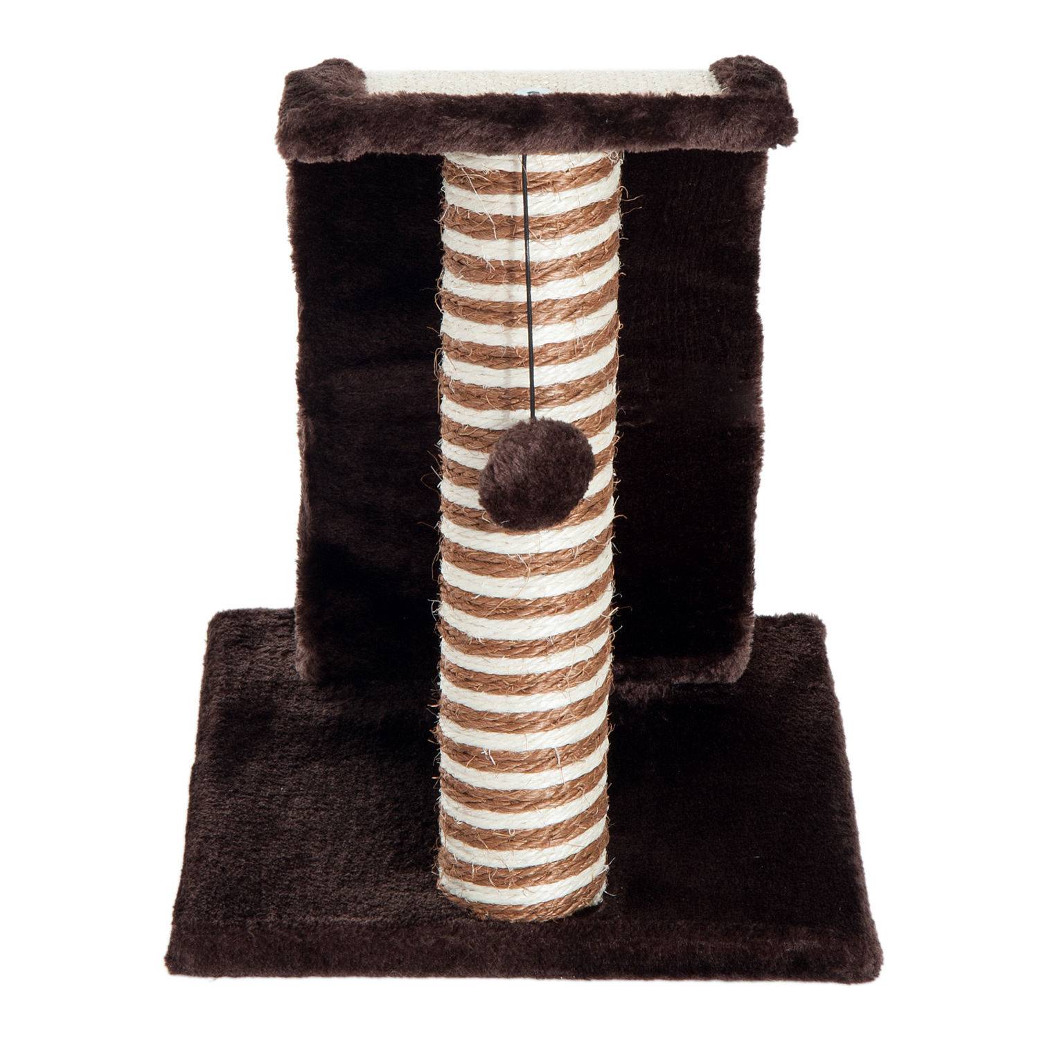 Griffoir pour Chat Petit Format en Sisal avec Rampe et Balle Marron 35x30cm - ComfortXL Outdoor Living - Image 9