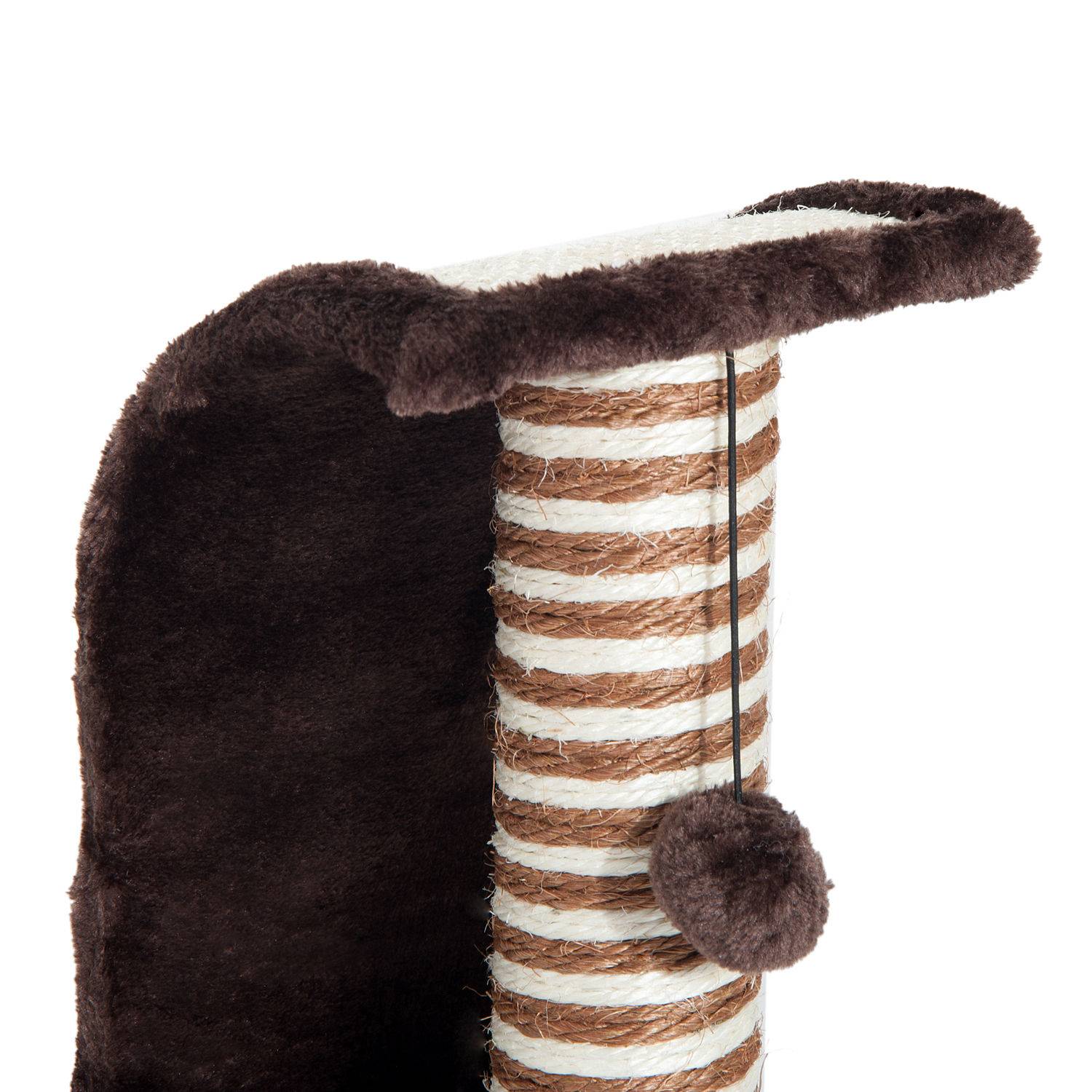 Griffoir pour Chat Petit Format en Sisal avec Rampe et Balle Marron 35x30cm - ComfortXL Outdoor Living - Image 8