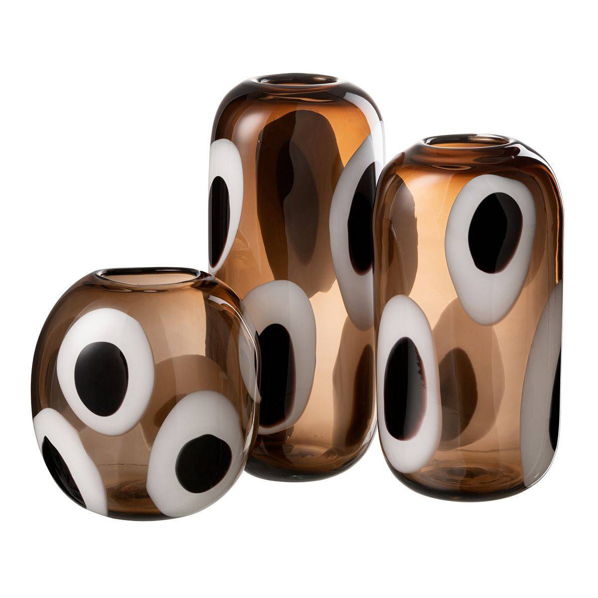 Vase Design en Verre "Izzy" 21cm Marron - Image 2