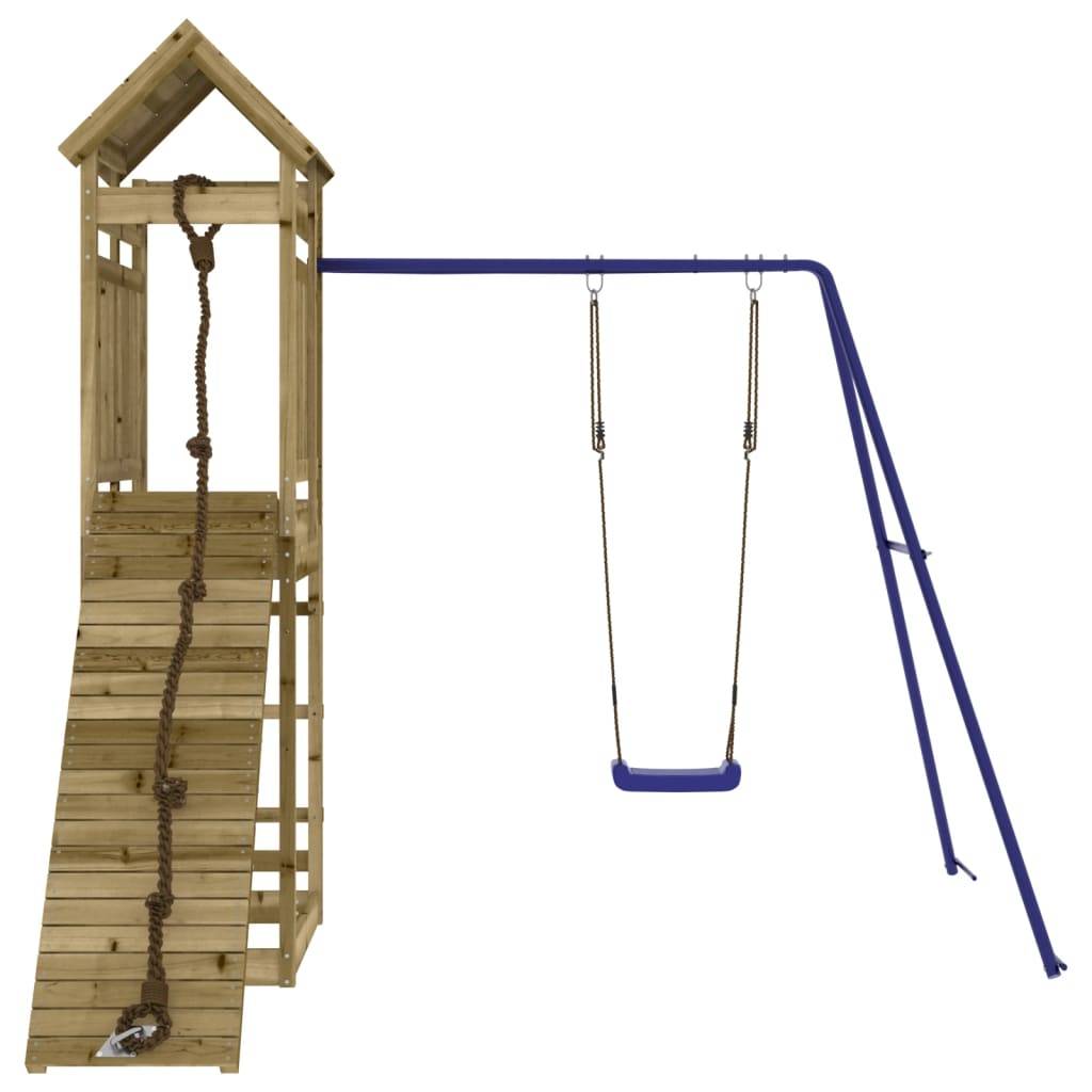Helloshop26 - Aire de jeux d'extérieur balançoires toboggan portiques robuste jeux jardin 520,95 bois de pin imprégné - Imagen 2
