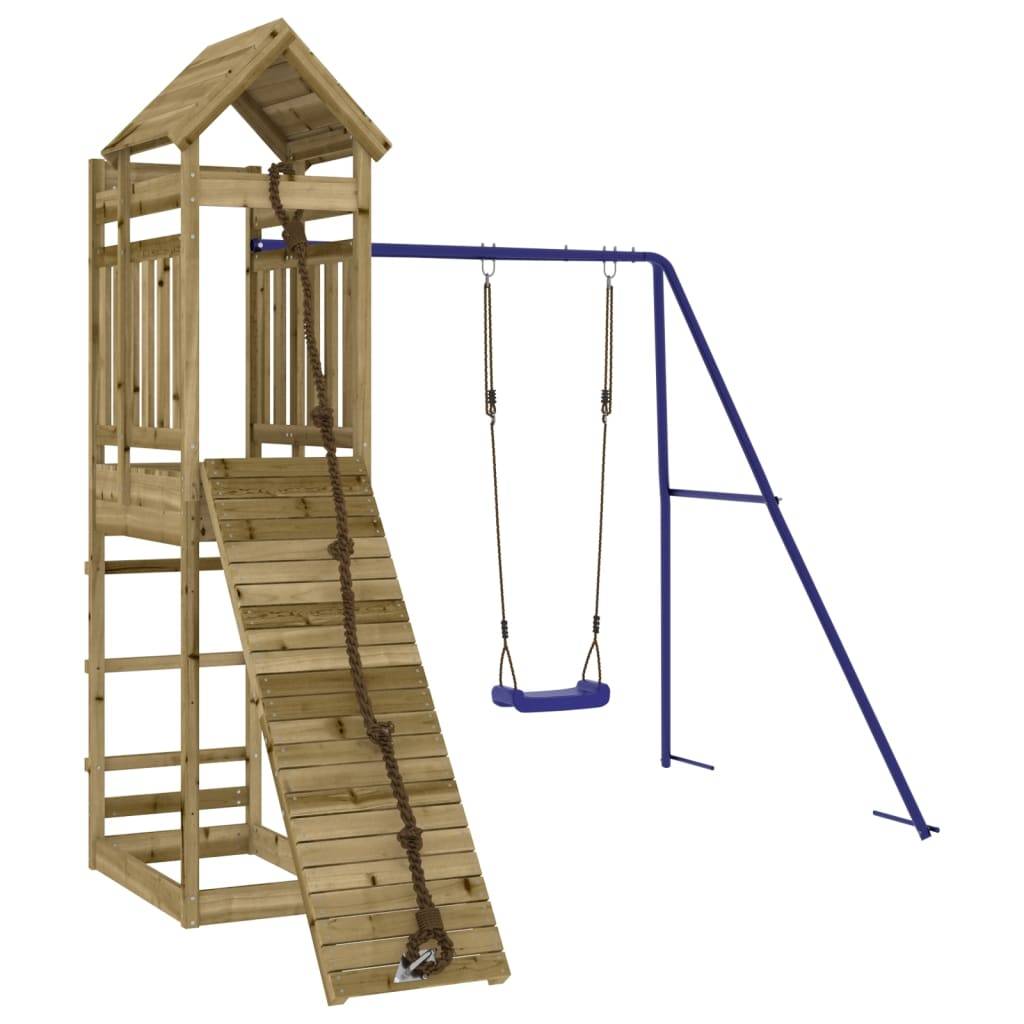 Helloshop26 - Aire de jeux d'extérieur balançoires toboggan portiques robuste jeux jardin 520,95 bois de pin imprégné - Imagen 1