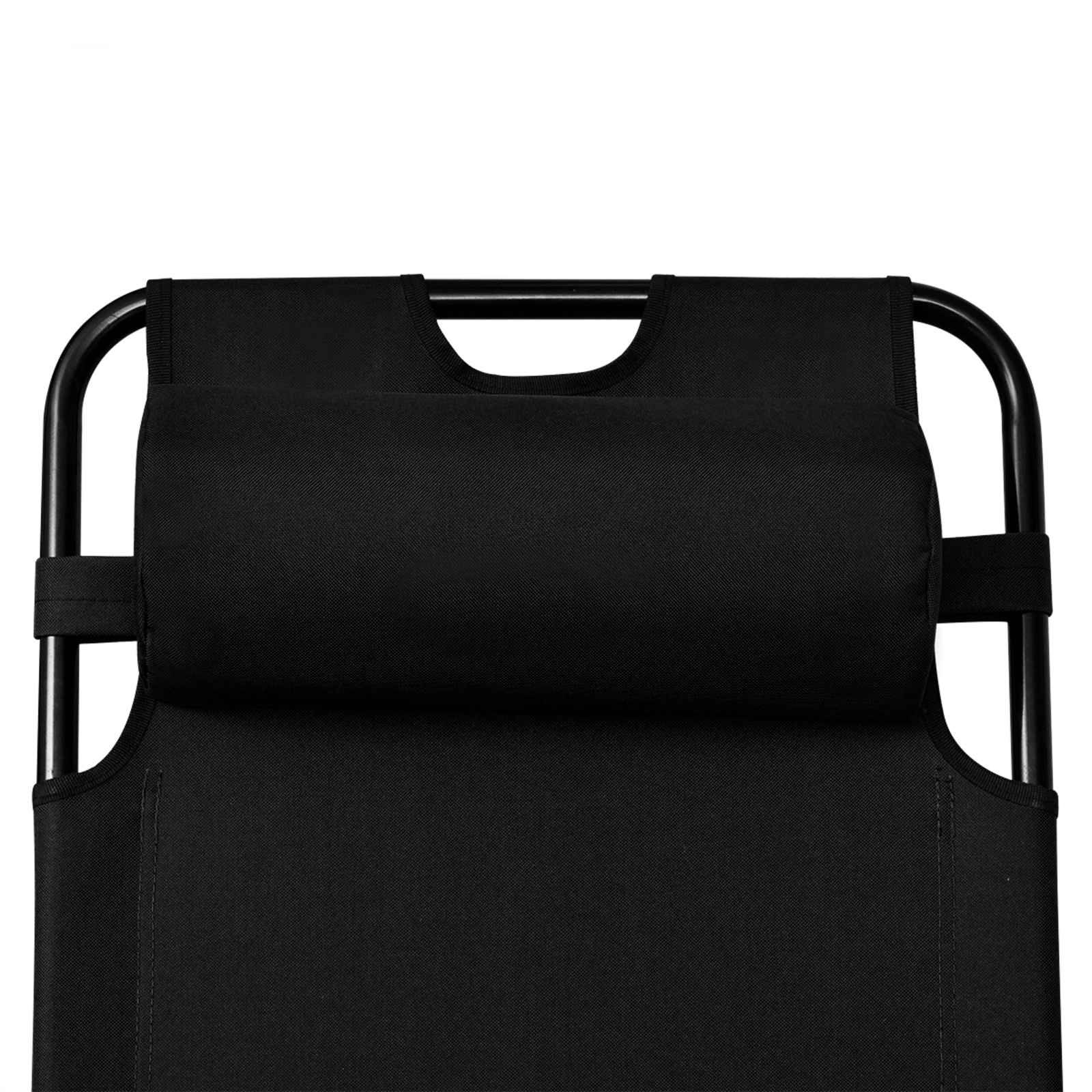 Chaise de jardin | Chaise d'extérieur Noir tissu - Image 7