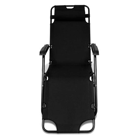 Chaise de jardin | Chaise d'extérieur Noir tissu - Image 4