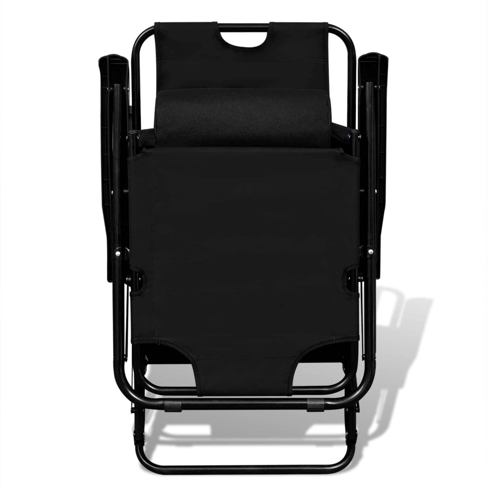 Chaise de jardin | Chaise d'extérieur Noir tissu - Image 3