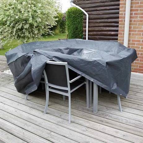 Housse de protection pour table ronde et chaises de jardin, Dimensions H90 x Ø205 cm - Image 2
