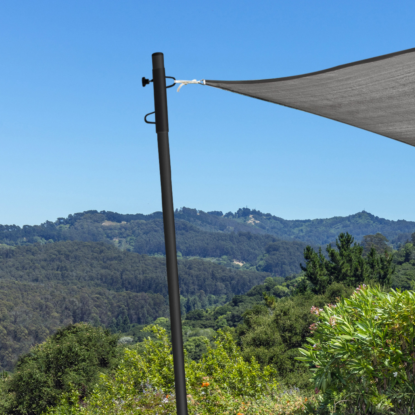 Lot de 2 mâts de fixation réglables pour voile d'ombrage H.220 CM poteaux et bases acier - Image 9