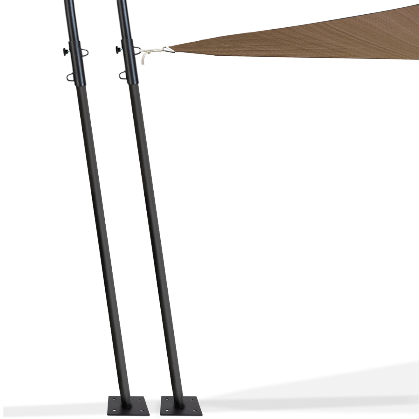 Lot de 2 mâts de fixation réglables pour voile d'ombrage H.220 CM poteaux et bases acier - Image 2