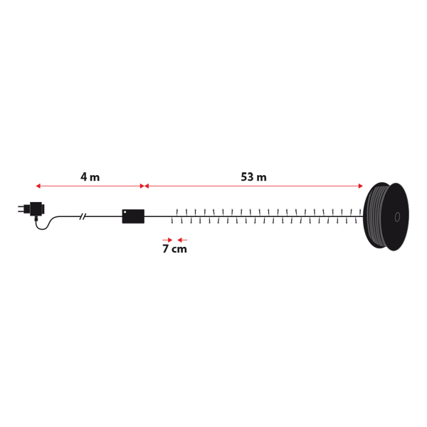 Lotti - Guirlande lumineuse 53M 750 LED blanc chaud 8 modes d'animations câble 30V vert Lotti - Imagen 3
