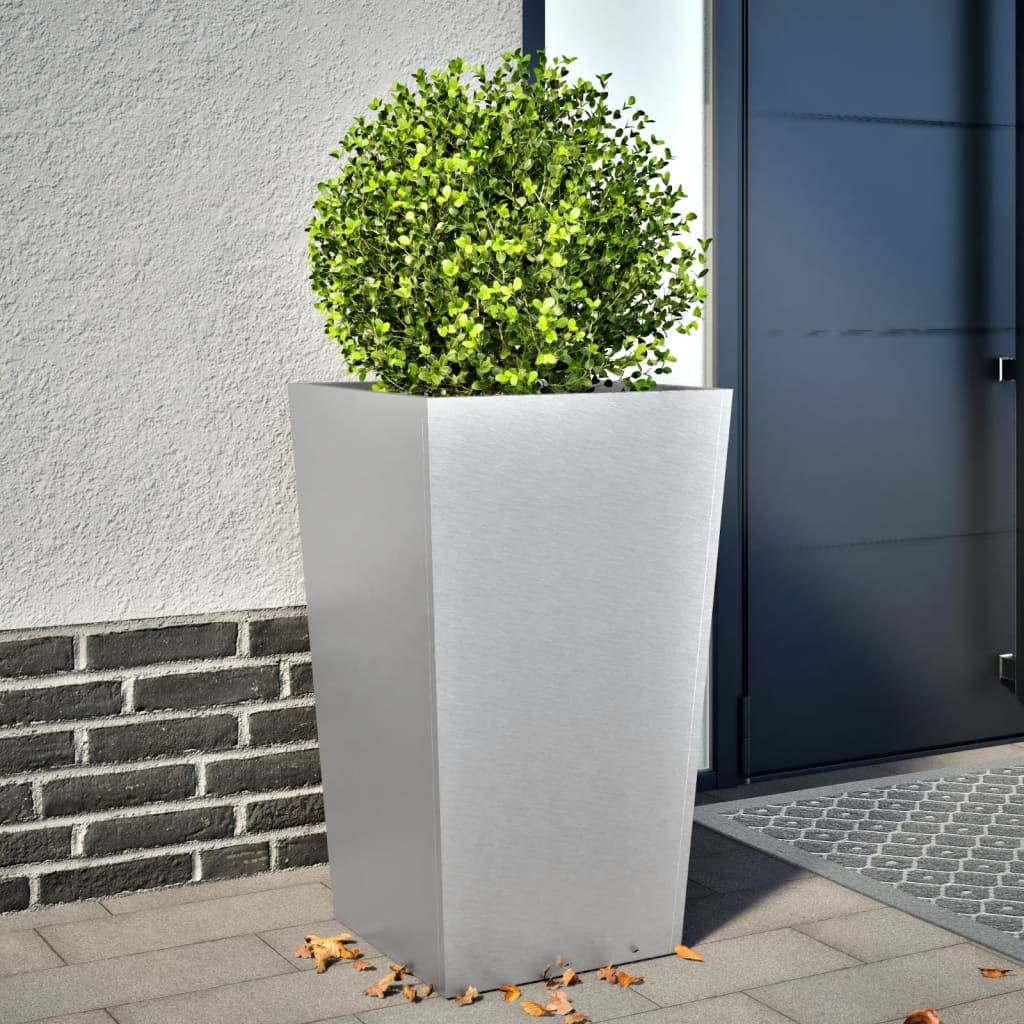 Jardinière - Bac à fleurs - Pot de fleurs 45x45x75 cm acier galvanisé - Image 2