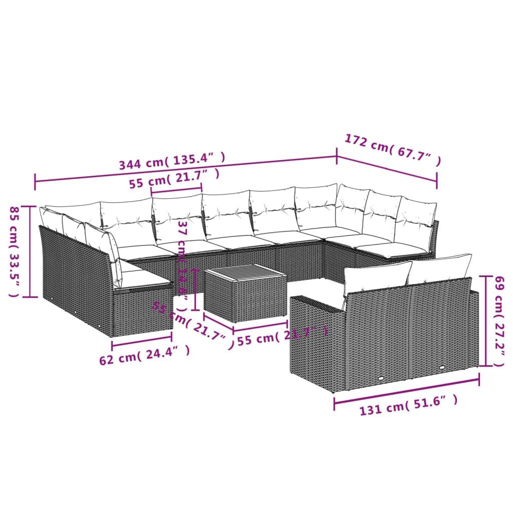 ComfortXL - Grand Salon de Jardin Gris 12 Places Modulable en Résine Tressée Coussins Gris Foncé – ComfortXL Outdoor Living - Image 3