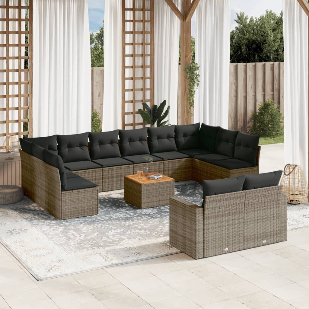 ComfortXL - Grand Salon de Jardin Gris 12 Places Modulable en Résine Tressée Coussins Gris Foncé – ComfortXL Outdoor Living - Image 1