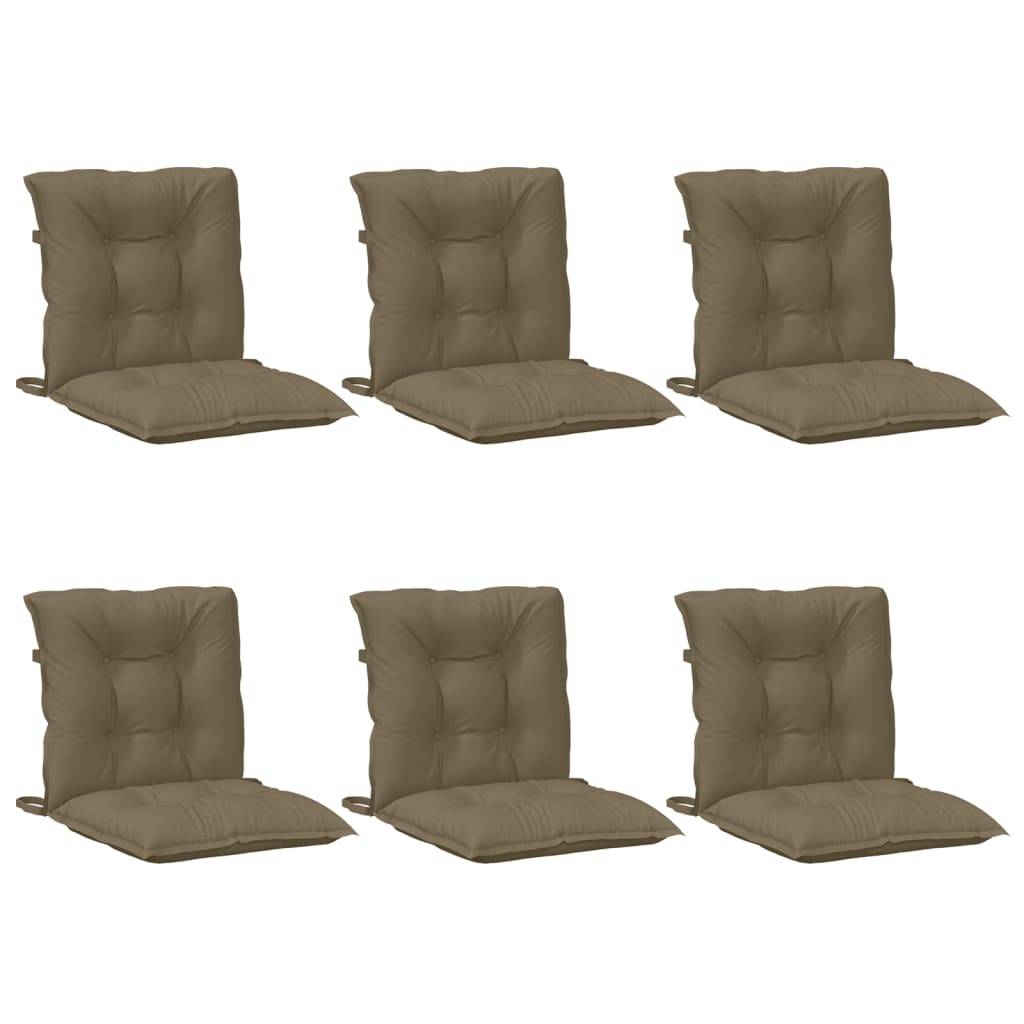 Coussins de chaise à dossier bas lot de 6 polyester taupe mélangé 100 x 50 x 7 cm - PANGIVO - Image 4