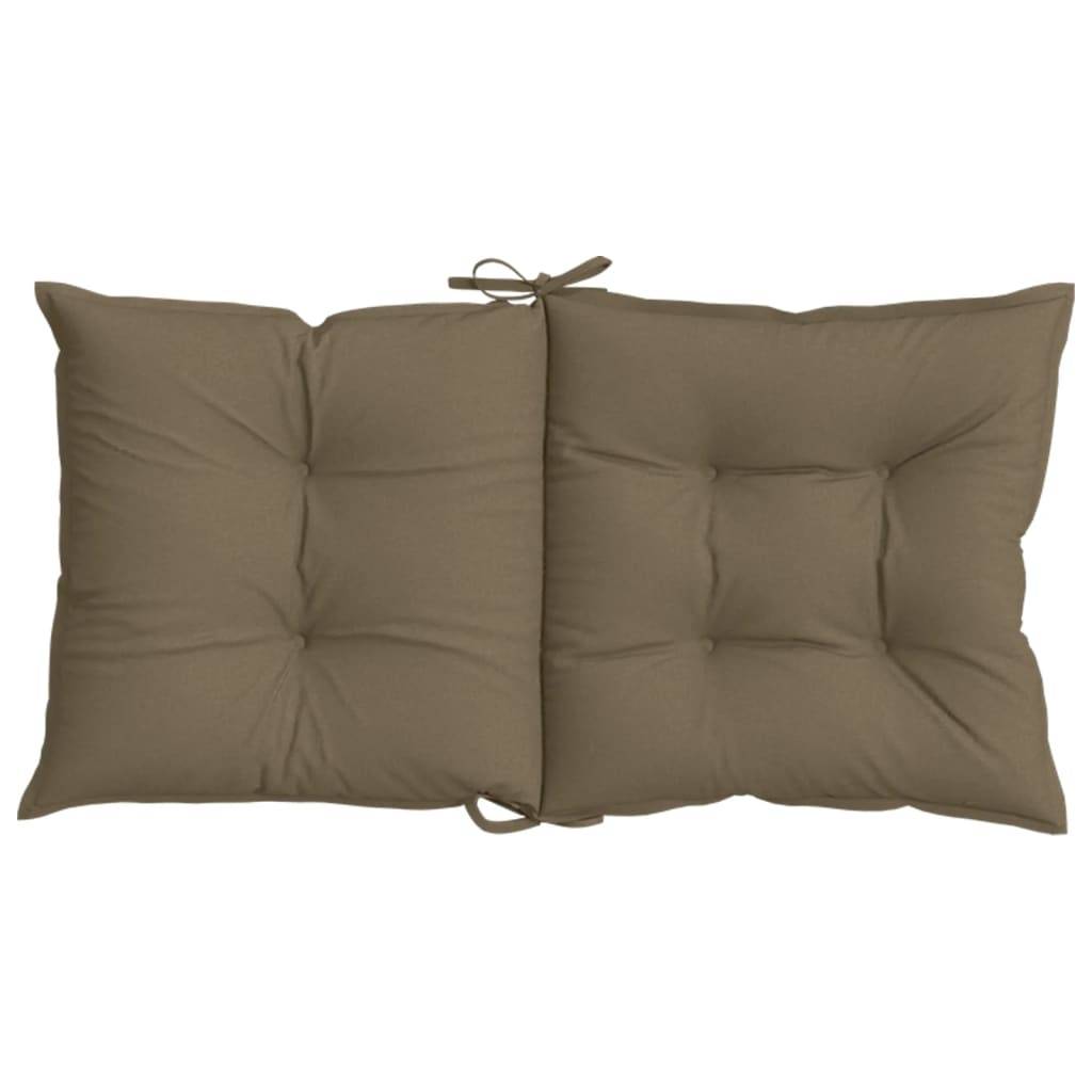 Coussins de chaise à dossier bas lot de 6 polyester taupe mélangé 100 x 50 x 7 cm - PANGIVO - Image 7