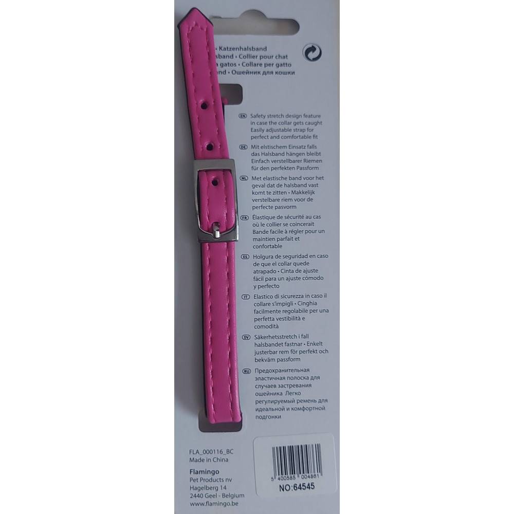 Collier 30 cm x 11 mm rose avec strass et clochette pour chat - Image 4