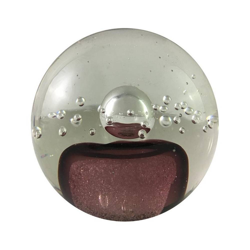 Presse papier sulfure "Ciel" en verre mauve Ø.8 cm Chemin de campagne - Imagen 1