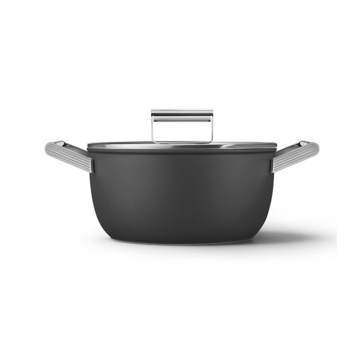 Faitout noir mat 24cm + couvercle CSF2412BLM Smeg - Image 1