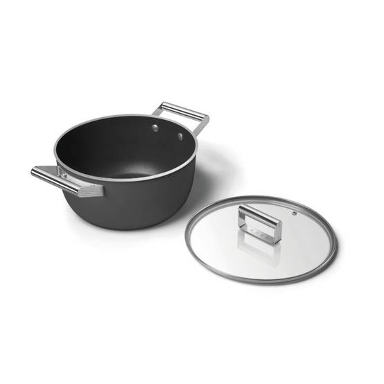 Faitout noir mat 24cm + couvercle CSF2412BLM Smeg - Image 5