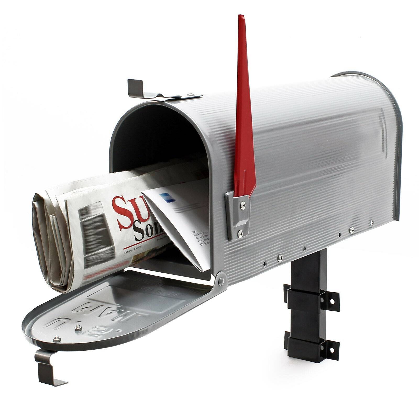 Helloshop26 - Us mailbox boite aux lettres design américain argent-gris montage au mur poste - Imagen 1