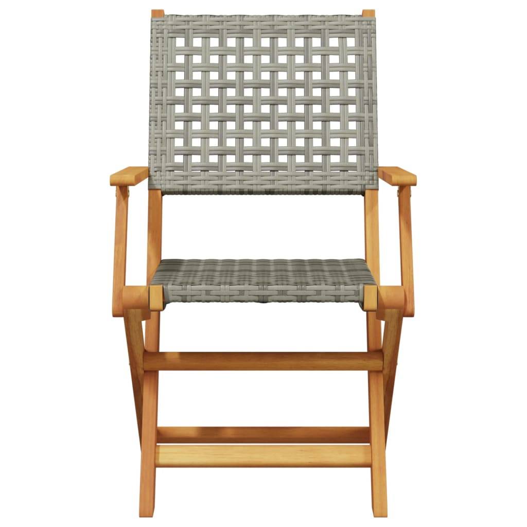 PANGIVO - Chaises de jardin lot de 2 gris bois massif d'acacia et rotin 54 x 57 x 91 cm - PANGIVO - Image 5