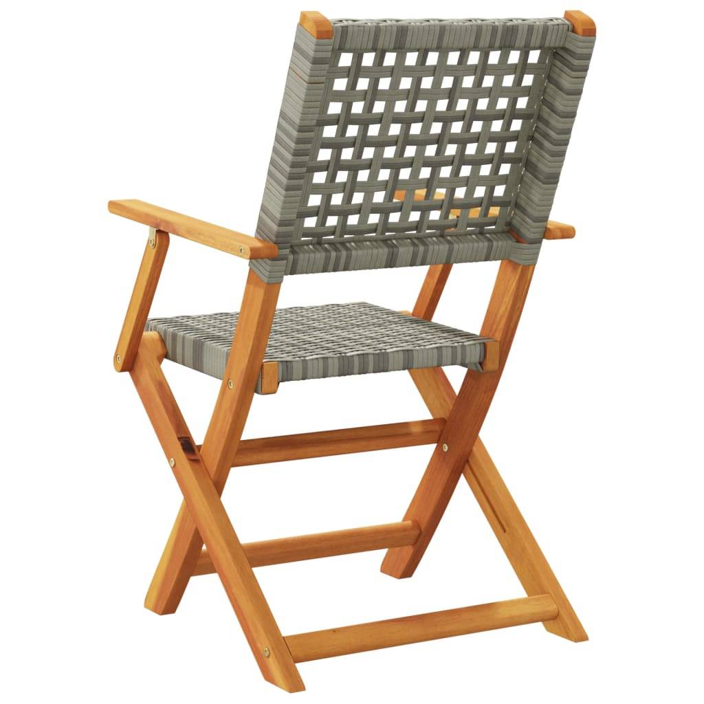 PANGIVO - Chaises de jardin lot de 2 gris bois massif d'acacia et rotin 54 x 57 x 91 cm - PANGIVO - Image 7