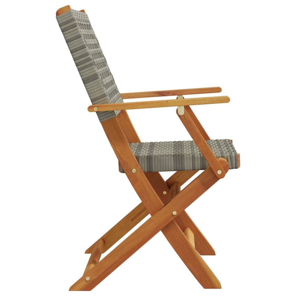 PANGIVO - Chaises de jardin lot de 2 gris bois massif d'acacia et rotin 54 x 57 x 91 cm - PANGIVO - Image 6