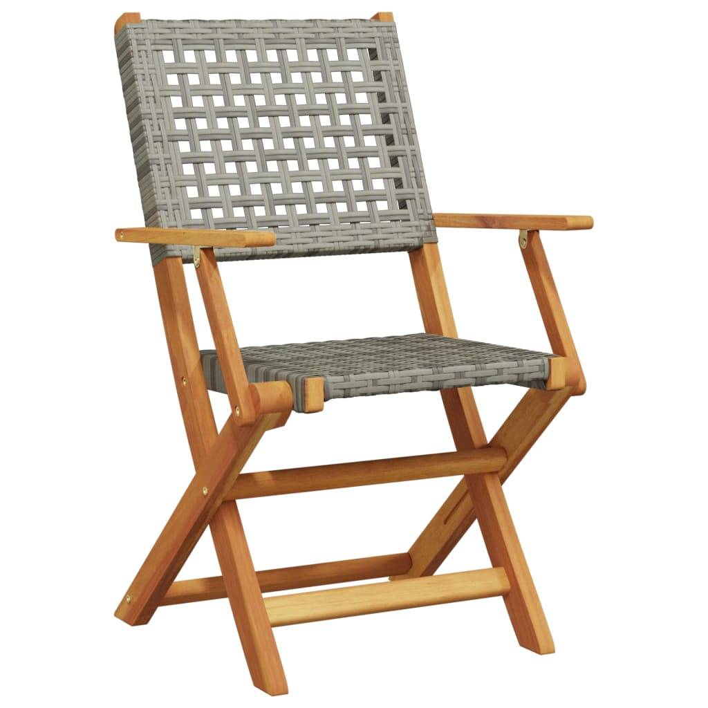 PANGIVO - Chaises de jardin lot de 2 gris bois massif d'acacia et rotin 54 x 57 x 91 cm - PANGIVO - Image 4