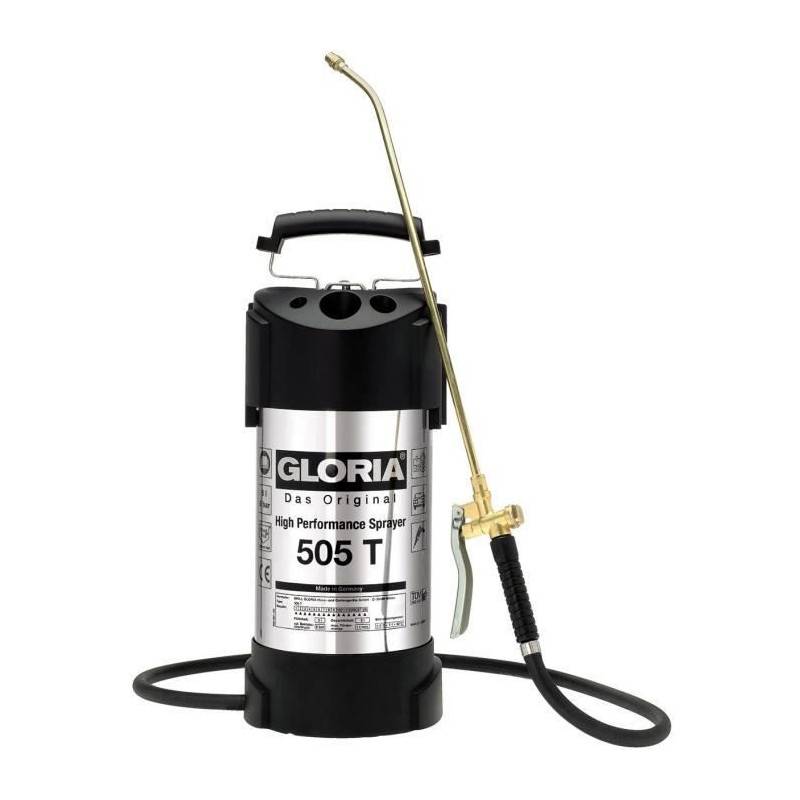 Gloria - Gloria -  505 T - Pulverisateur En Acier Inoxydable Haute Performance De 5l Avec Buse Et Lance Laiton - Imagen 1