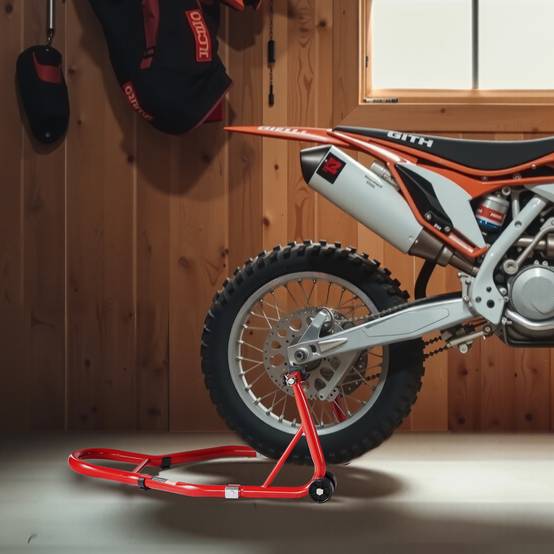 VEVOR Béquille Roue Arrière Lève-moto Capacité de 385,6 kg Bras Oscillant Rouge - Image 8