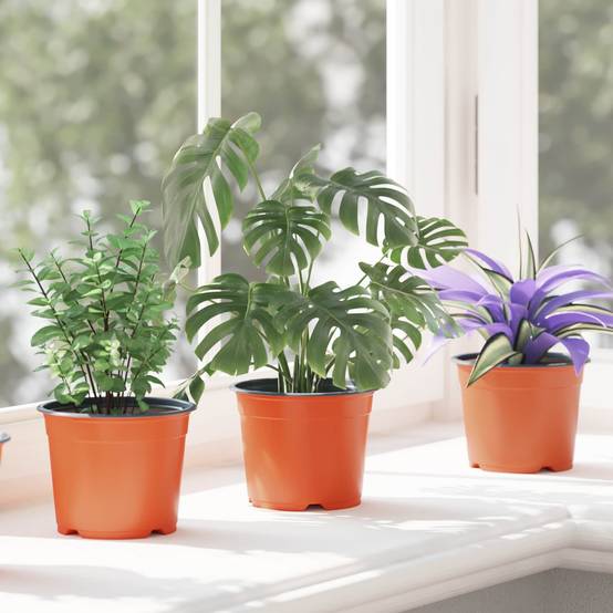 Lot de 200 Pots de Fleurs Plastique pour Semis Intérieur Extérieur Drainage 10x8 cm Terre Cuite - ComfortXL Outdoor Living - Image 5