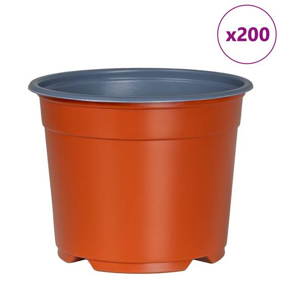 Lot de 200 Pots de Fleurs Plastique pour Semis Intérieur Extérieur Drainage 10x8 cm Terre Cuite - ComfortXL Outdoor Living - Image 4