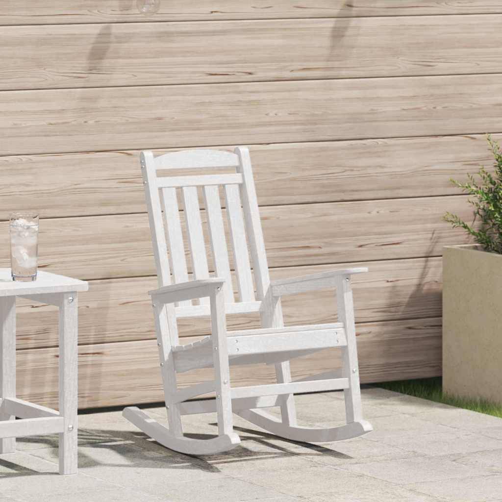 Vidaxl - Chaise Berçante de Jardin Blanc 92 x 70 x 108 cm HDPE vidaXL 42006613 - Image 1