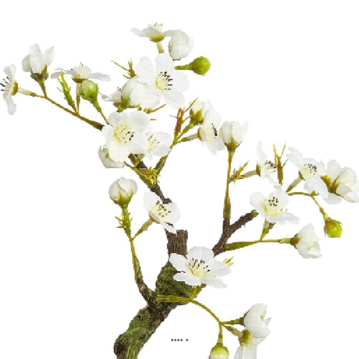 Artificielles - Bonsaï Prunus du japon Artificiel en pot H 27 cm Crème - couleur: Crème - Imagen 3