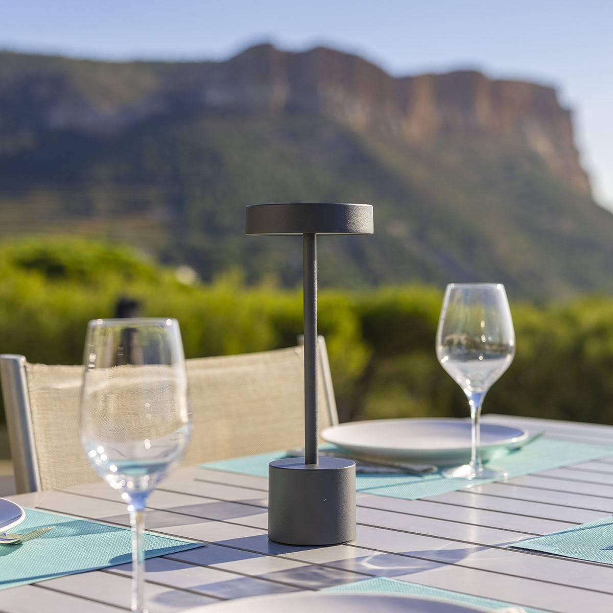 Lumisky - Lampe de table sans fil ROBY Gris H30cm - Image 3