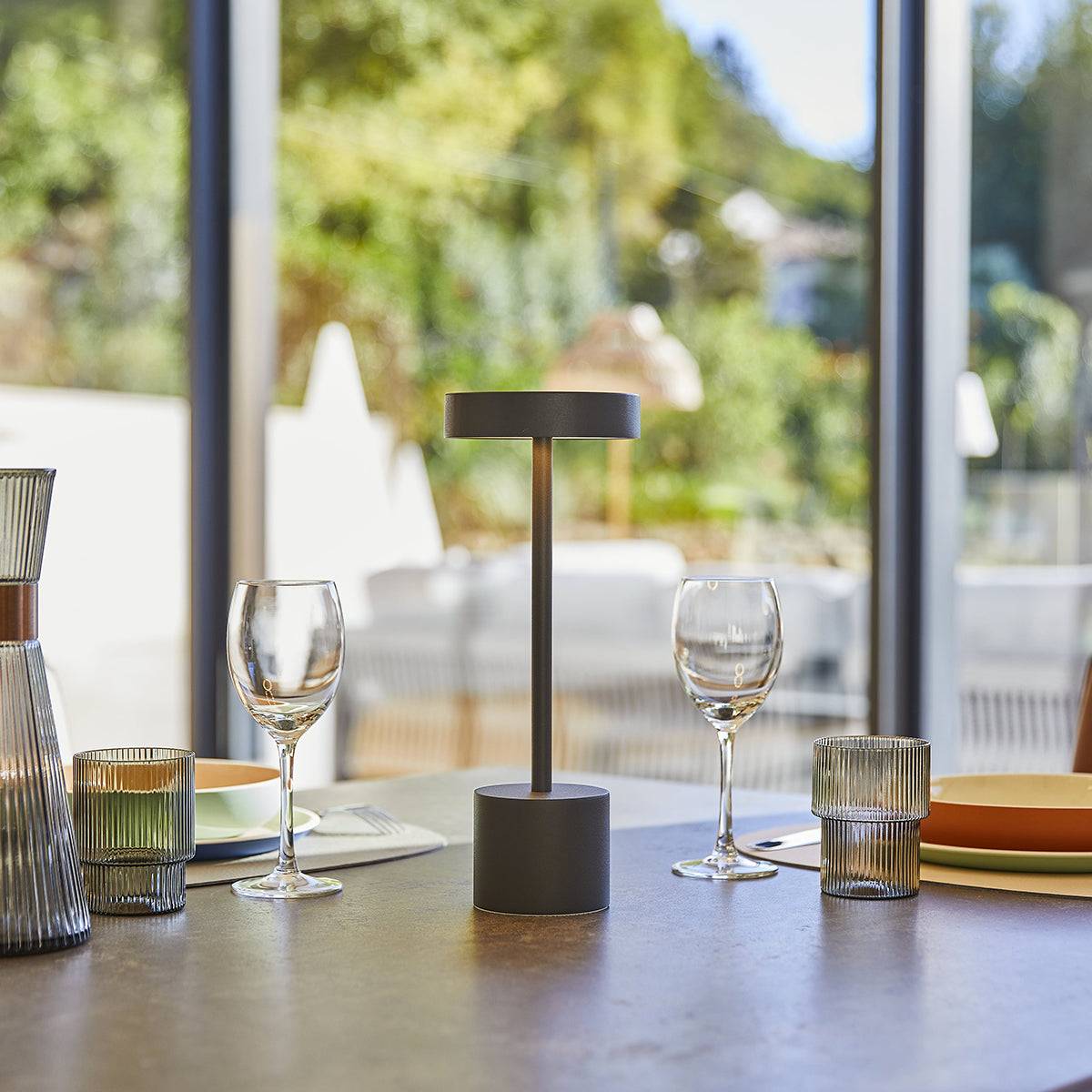 Lumisky - Lampe de table sans fil ROBY Gris H30cm - Imagen 4