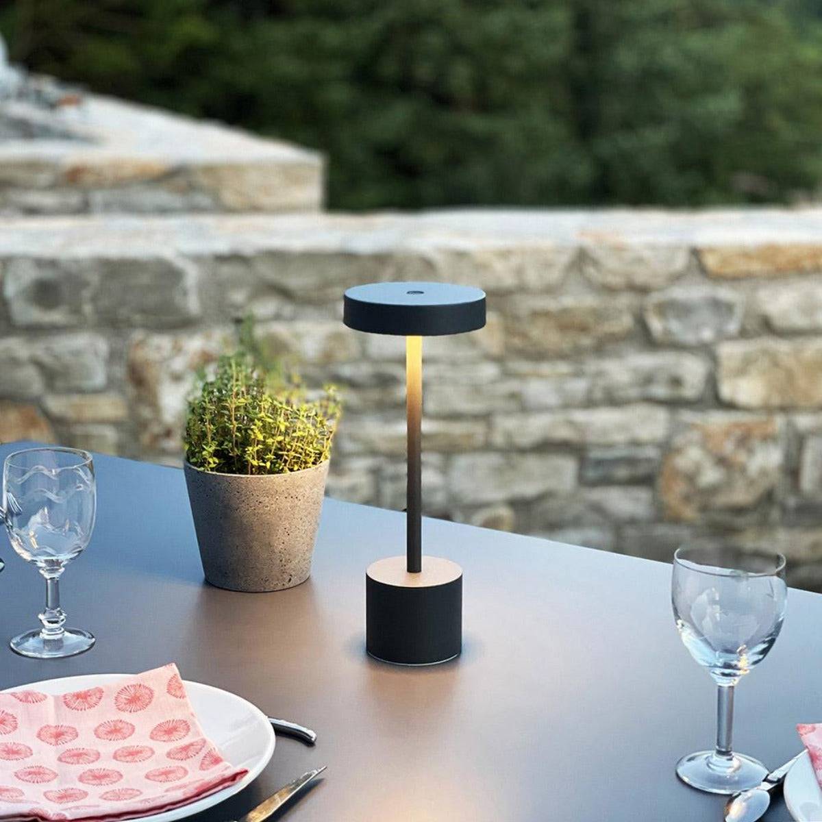 Lumisky - Lampe de table sans fil ROBY Gris H30cm - Image 7