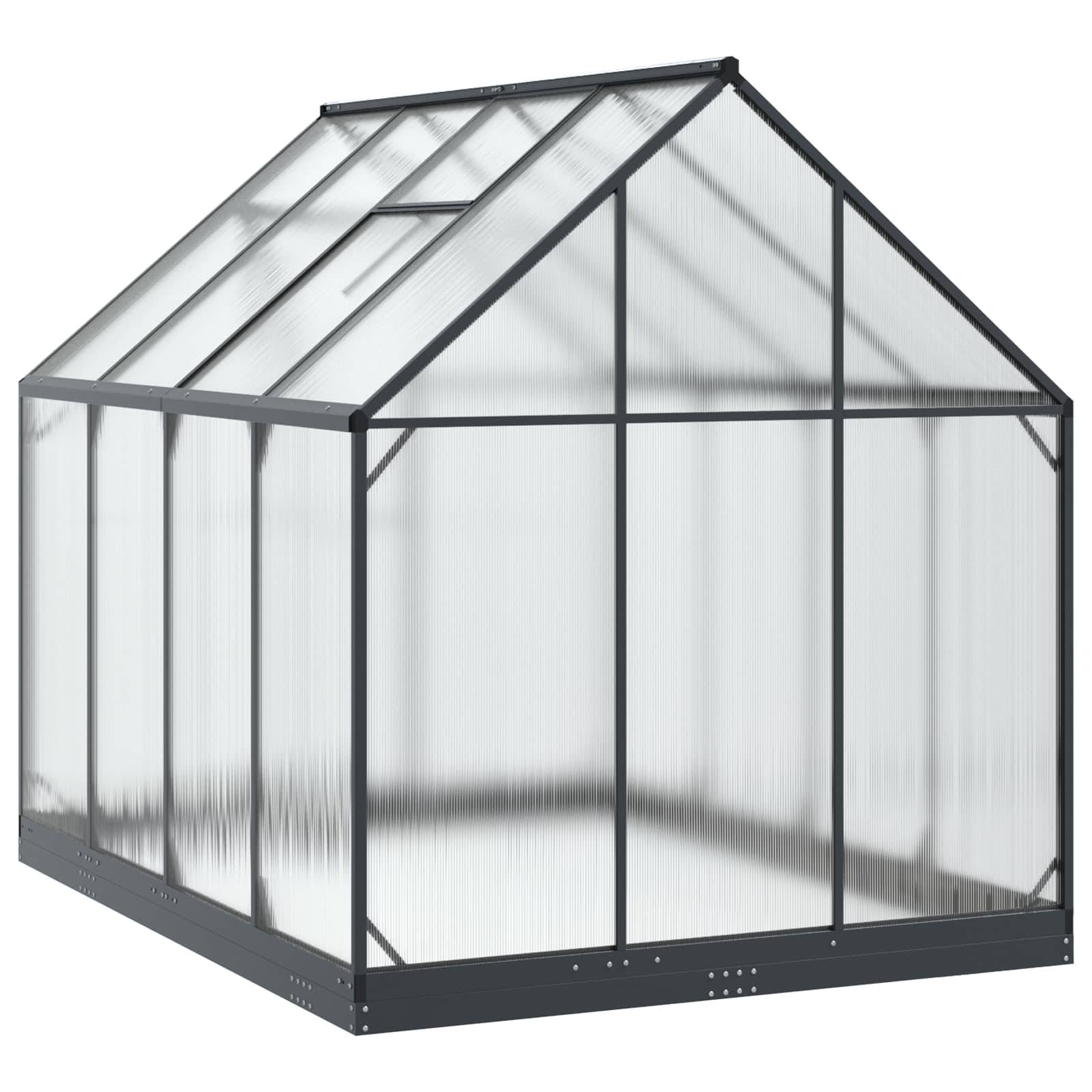 PANGIVO - Serre de jardin aluminium et acier galvanisé anthracite 183.5 x 243.5 x 207 cm - PANGIVO - Image 6