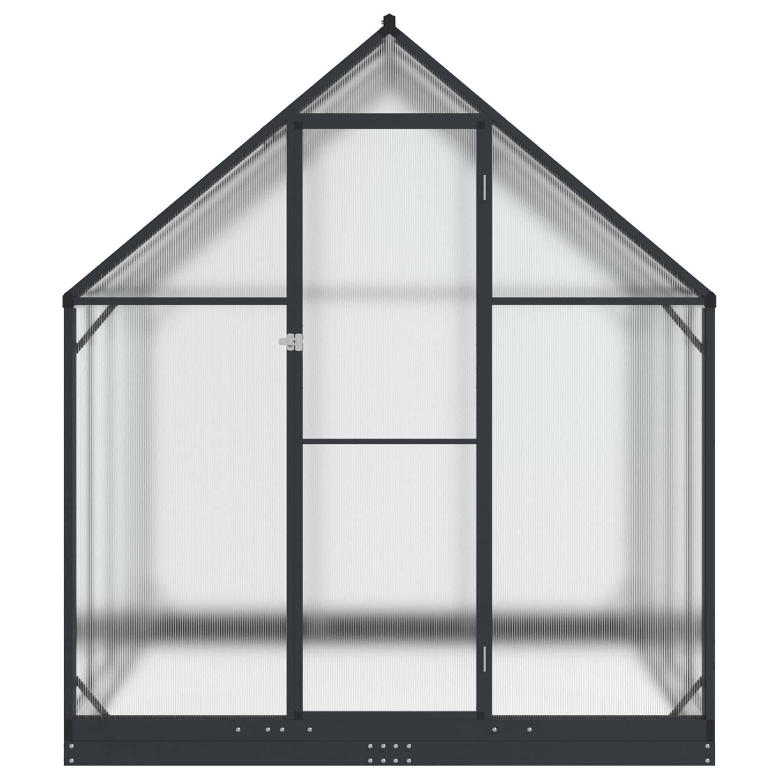 PANGIVO - Serre de jardin aluminium et acier galvanisé anthracite 183.5 x 243.5 x 207 cm - PANGIVO - Image 4