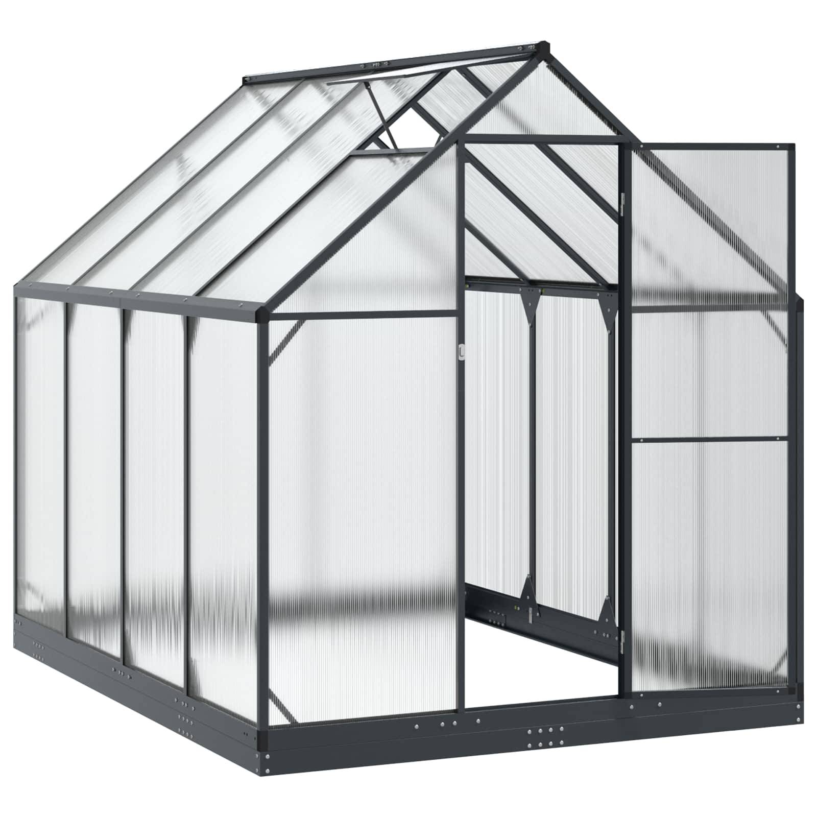 PANGIVO - Serre de jardin aluminium et acier galvanisé anthracite 183.5 x 243.5 x 207 cm - PANGIVO - Image 3