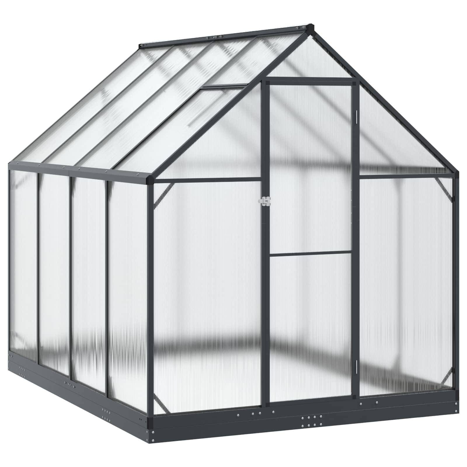 PANGIVO - Serre de jardin aluminium et acier galvanisé anthracite 183.5 x 243.5 x 207 cm - PANGIVO - Image 2