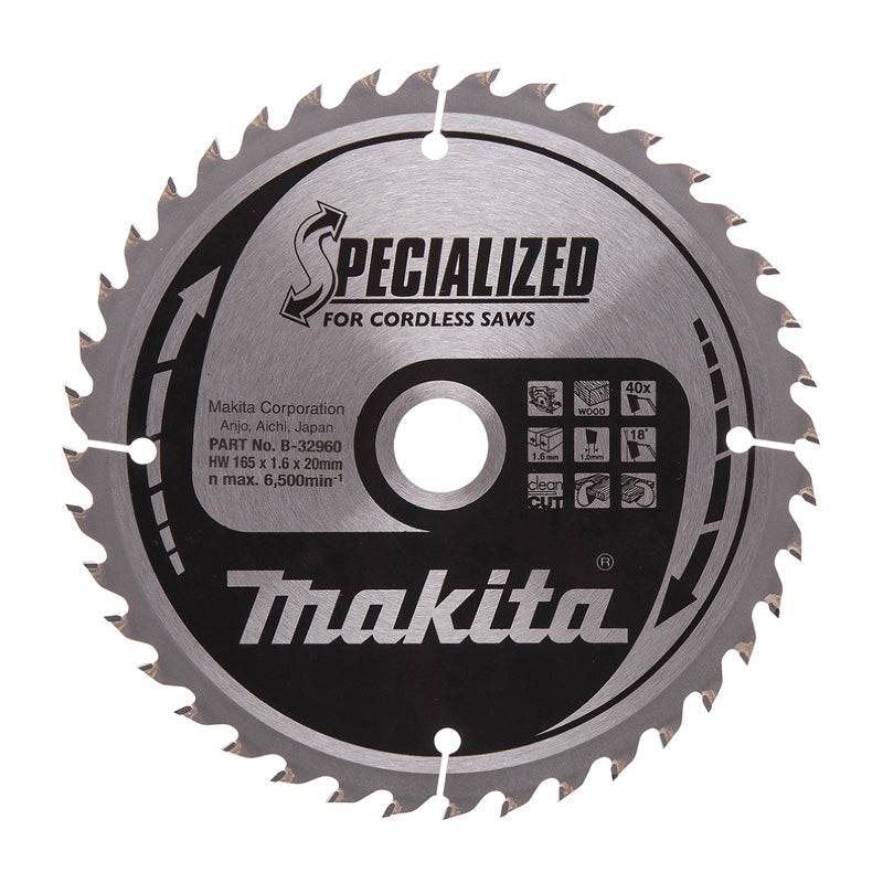 Makita - Lames Carbure "Specialized" pour Bois, pour scies circulaires à batterie MAKITA - taille Ø165 mm x 44 Dents - MAKITA ACCESSOIRES - Imagen 3