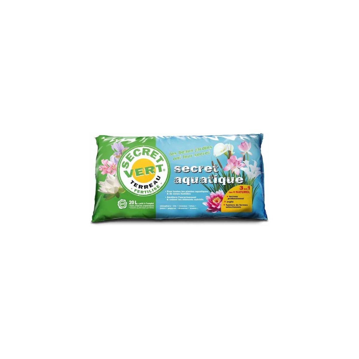 Secret Vert - Terreau pour plantes aquatiques UAB - Secret Vert - Sac de 20L - Image 1