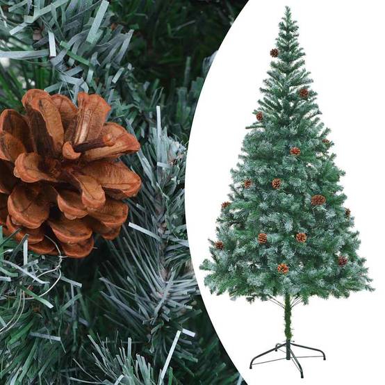 Vidaxl - Arbre de Noël artificiel pré-éclairé/boules pommes de pin 210cm vidaXL 3077701 - Image 2