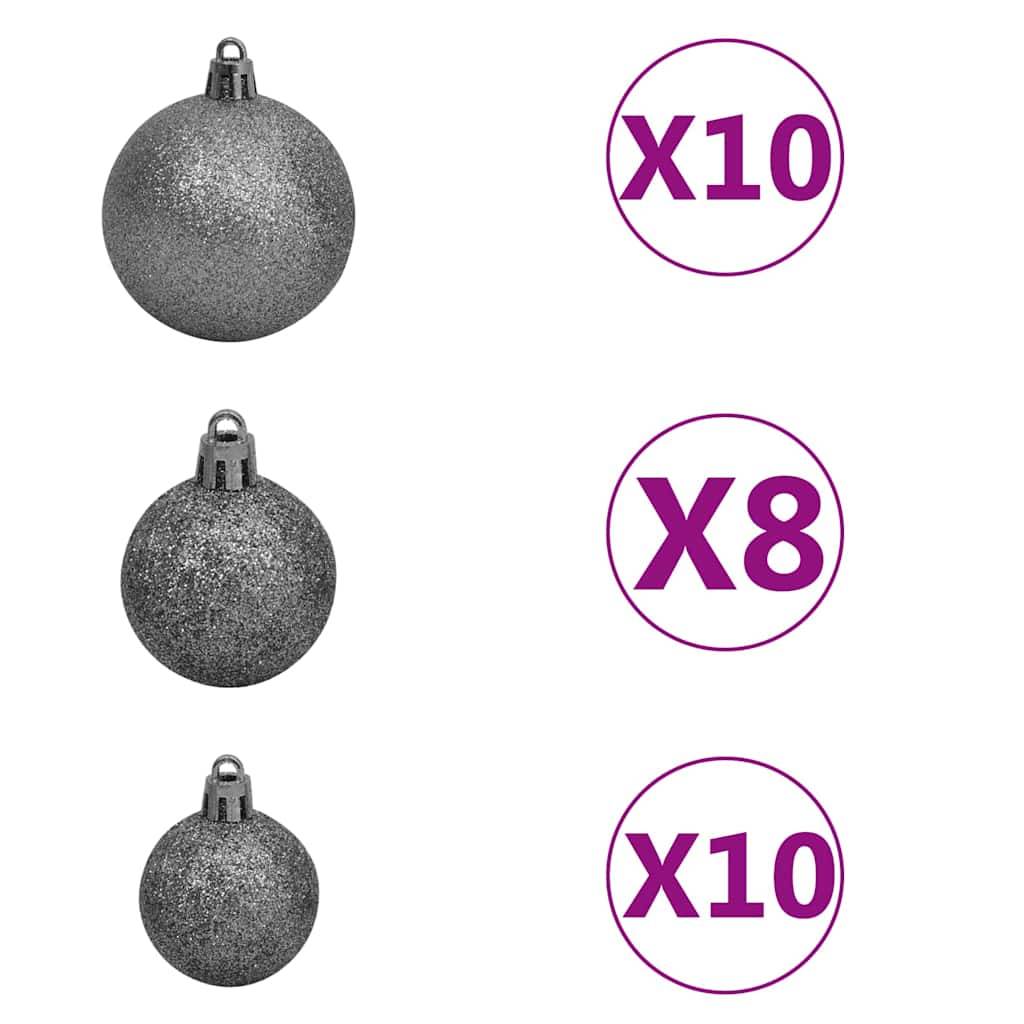 Vidaxl - Arbre de Noël artificiel pré-éclairé/boules pommes de pin 210cm vidaXL 3077701 - Image 4