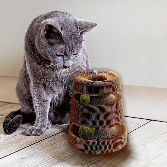 Love Story - Jouet Griffoir Pour Chat "Magique" 18cm Naturel - Image 2