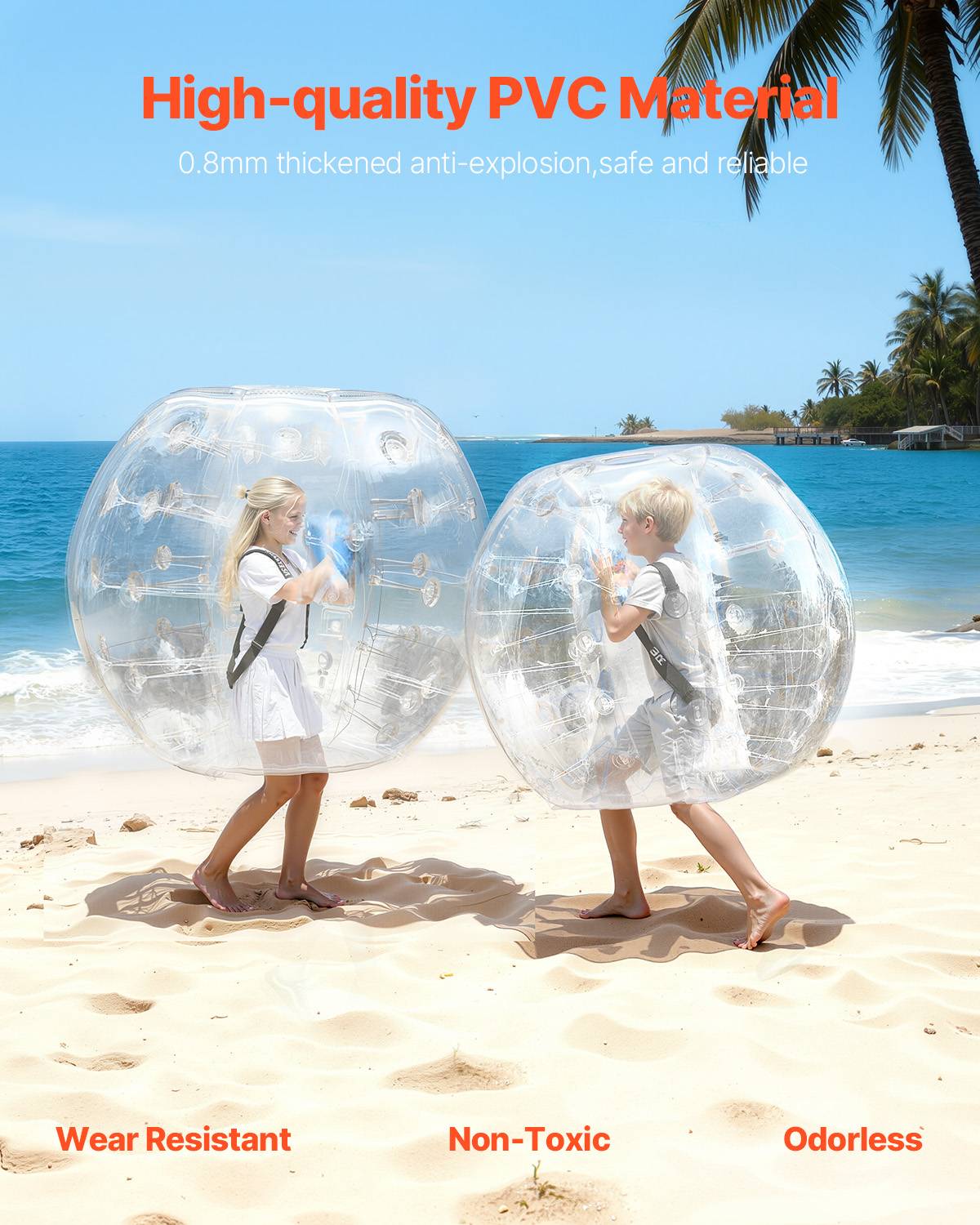 Vevor - VEVOR Bulles gonflables transparentes 1.2m (2pcs), PVC 0.8mm, pour jeux en plein air, adolescents/adultes. - Image 2
