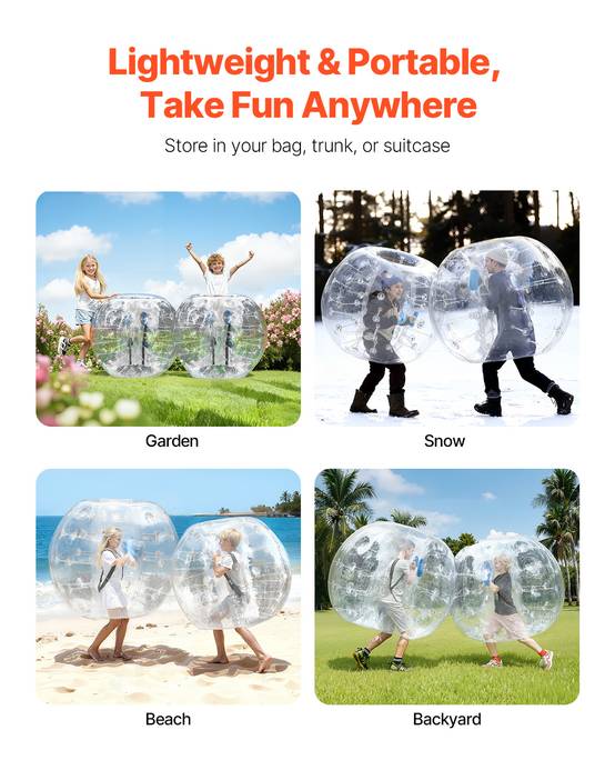 Vevor - VEVOR Bulles gonflables transparentes 1.2m (2pcs), PVC 0.8mm, pour jeux en plein air, adolescents/adultes. - Image 6