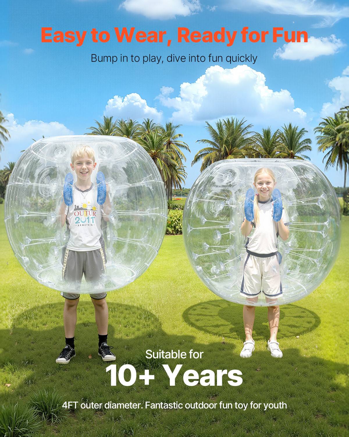 Vevor - VEVOR Bulles gonflables transparentes 1.2m (2pcs), PVC 0.8mm, pour jeux en plein air, adolescents/adultes. - Image 3