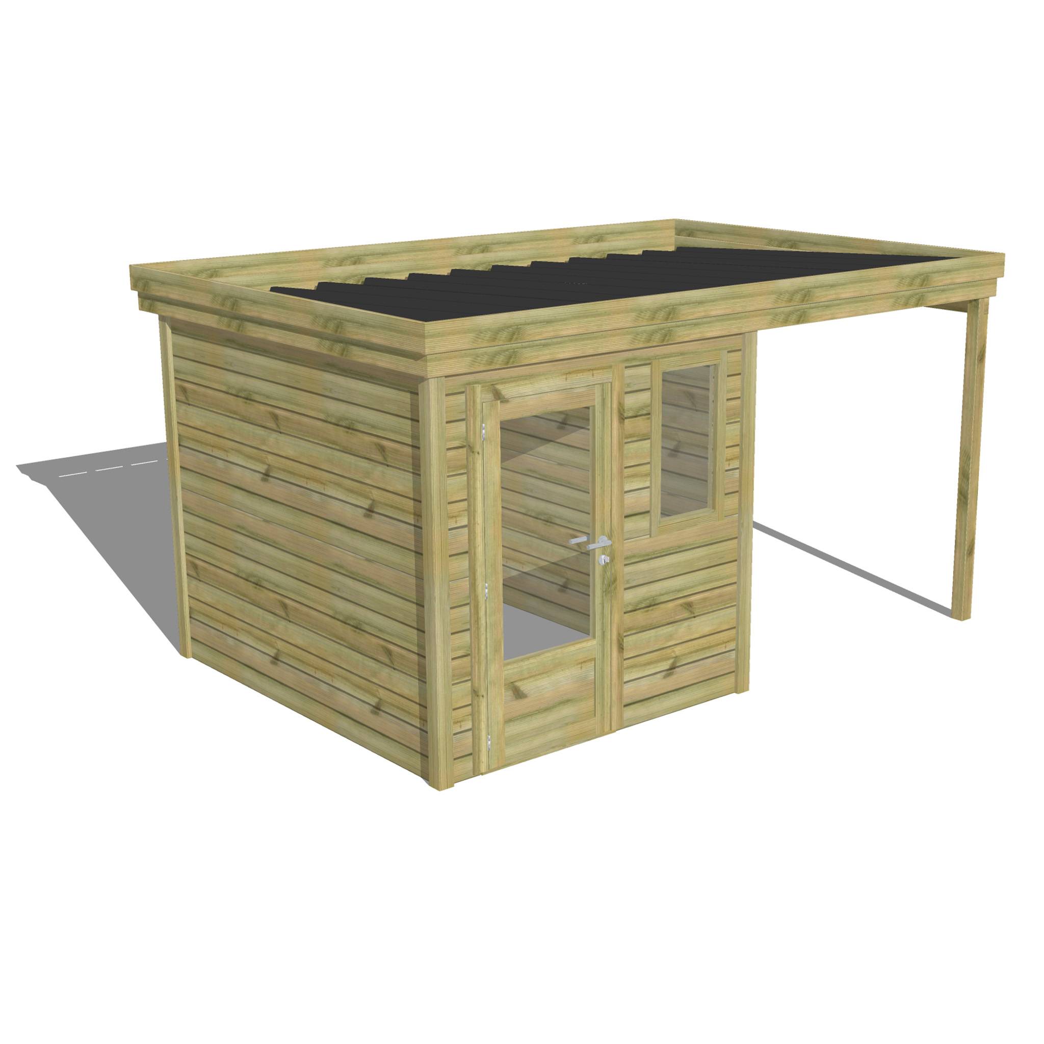 ABRI DE JARDIN bois  autoclave 27mm - 4,14x2,64m / 11m2 - Bac acier - Abri Français - Image 1