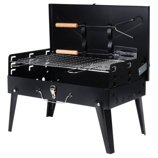 Entrepotbrico - Barbecue à charbon pliable et portable avec étui et accessoires 43x26x29 cm - Image 4